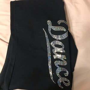 black “dance” sweats